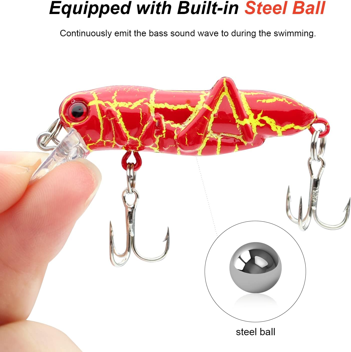 5Pcs Grasshopper Crankbait Hard Fishing Lures