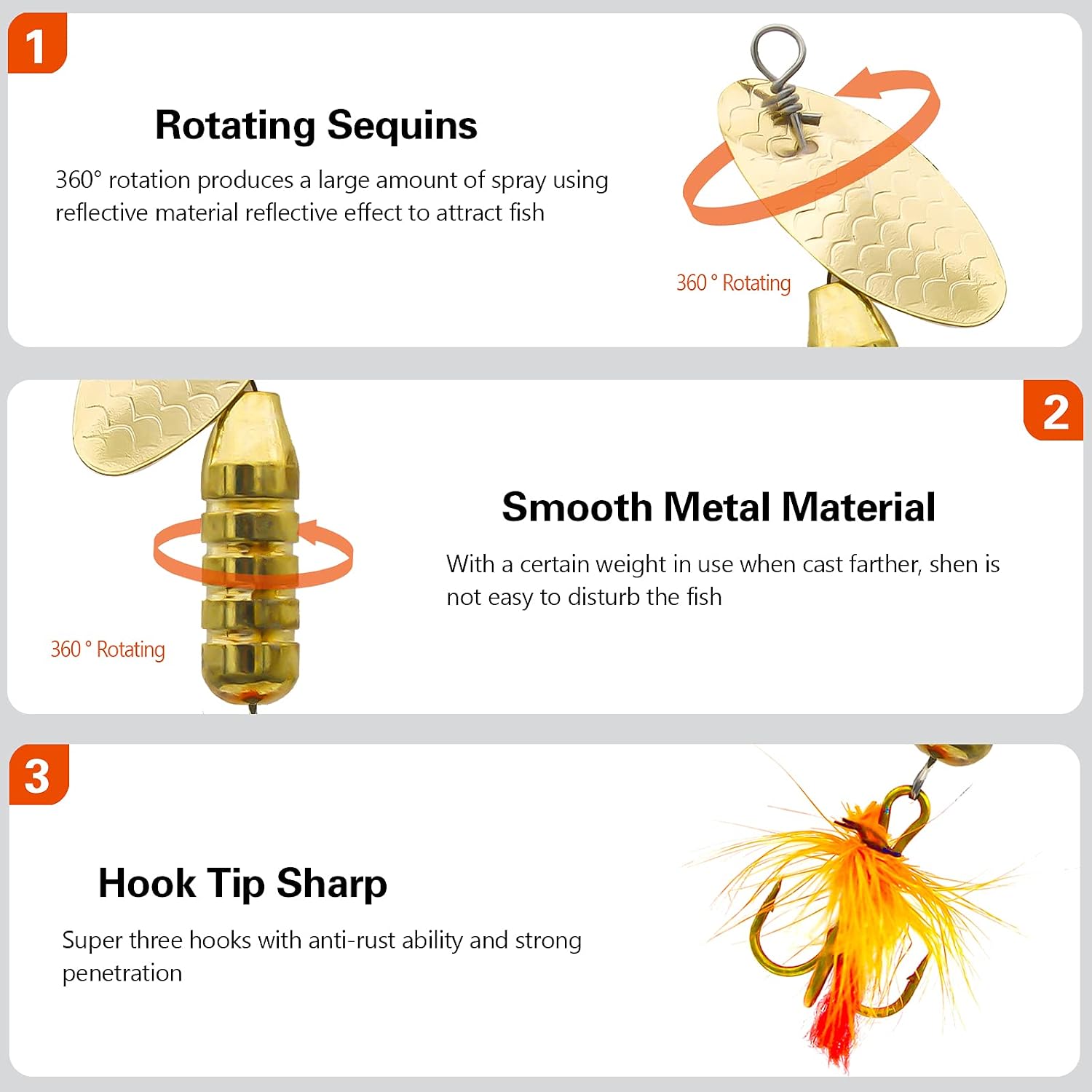 4Pcs Metal Spinnerbait Fishing Lures