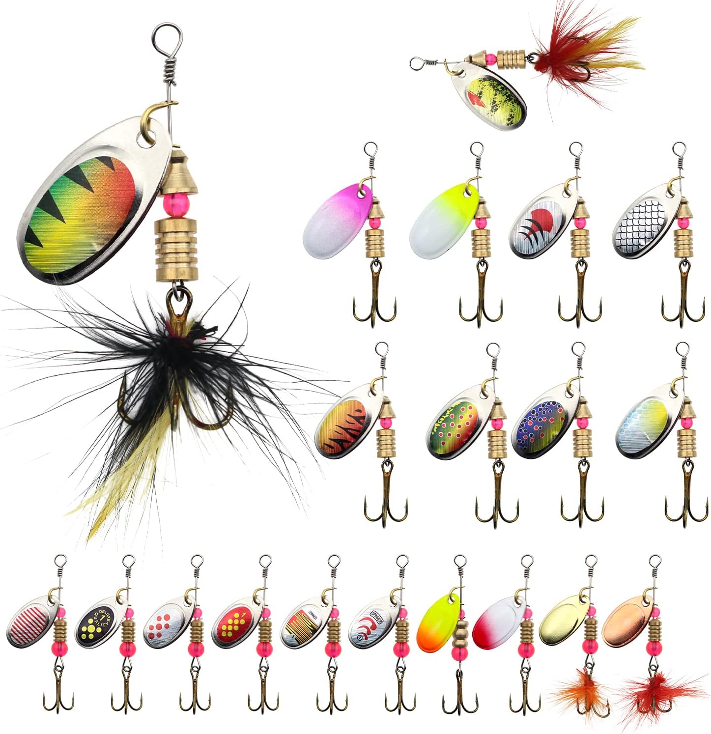 20Pcs Brass Spinner Spoon Fishing Lures