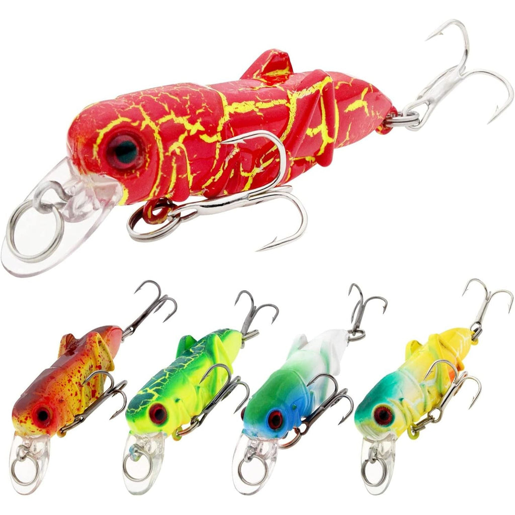 5Pcs Grasshopper Crankbait Hard Fishing Lures