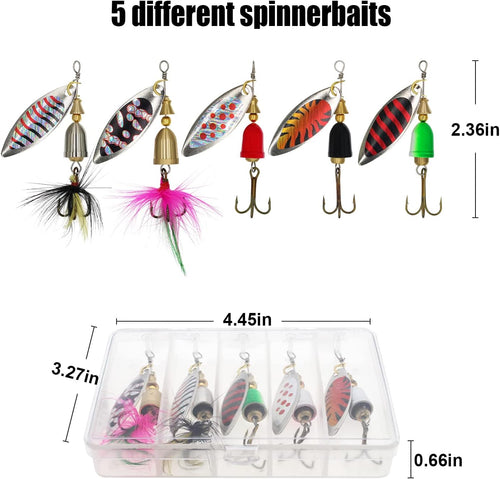 5Pcs Brass Spinner Spoon Fishing Lures